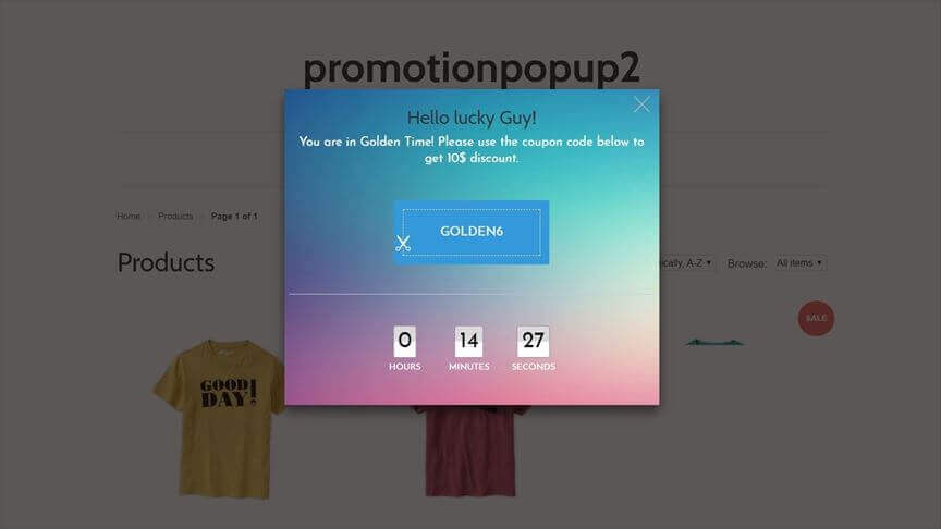 Promotion Popup by Secomapp